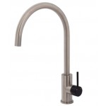 Kaya Sink Mixer, Brushed Nickel With Matte Black Handle